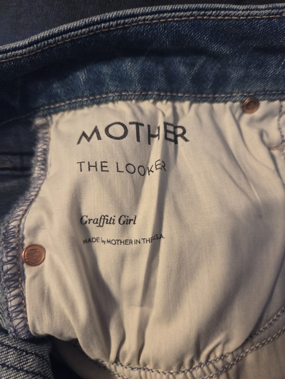 Mint condition!! Mother The Looker Jeans in Graffiti Girl SZ 28 - Picture 11 of 14
